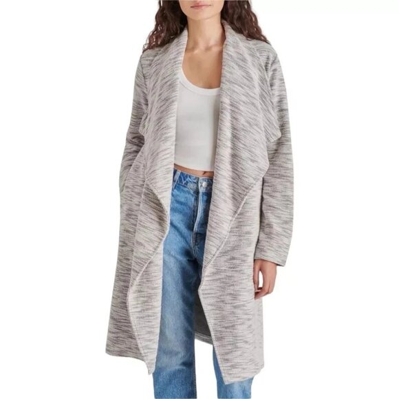 New STEVE MADDEN Duster Coat in Heathered Grey Size M NWT - Picture 2 of 9